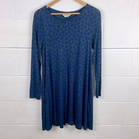 Boden crewneck animal print long sleeve tunic dress - Picture 1 of 6